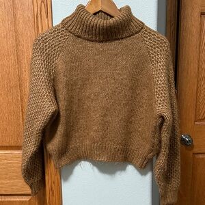 BB Dakota Warm Brown Cowl Neck Sweater